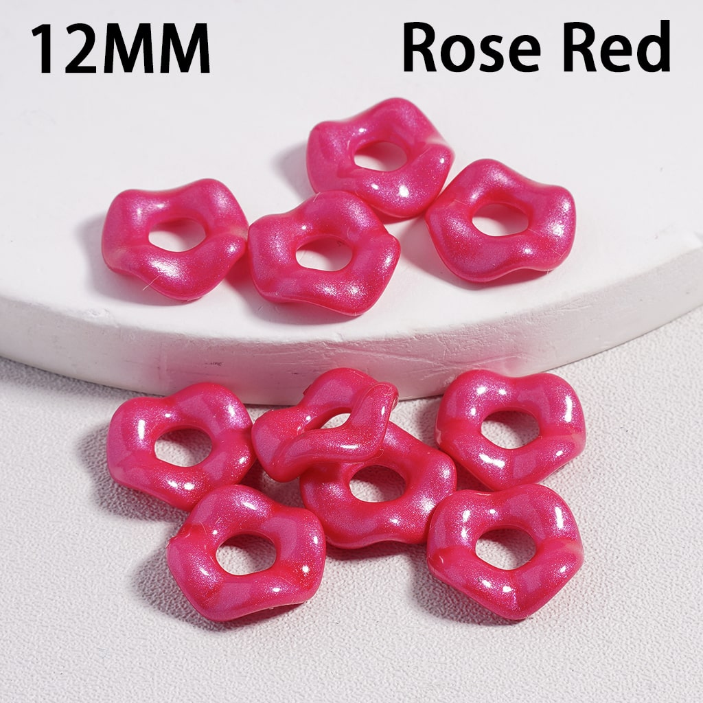 Acrylic Spacer Beads Wavy Shape, Dark Color Series, 12MM (Single Color is available for 500pcs(Whole Bag) Only)