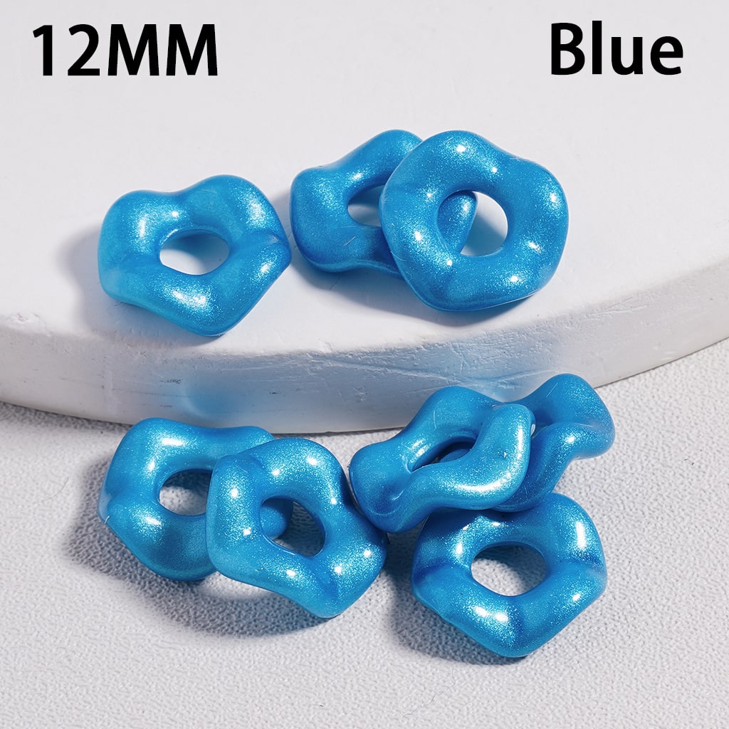 Acrylic Spacer Beads Wavy Shape, Dark Color Series, 12MM (Single Color is available for 500pcs(Whole Bag) Only)