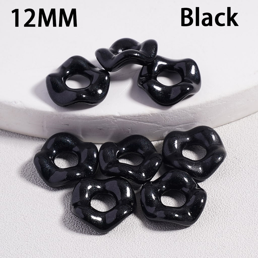 Acrylic Spacer Beads Wavy Shape, Dark Color Series, 12MM (Single Color is available for 500pcs(Whole Bag) Only)