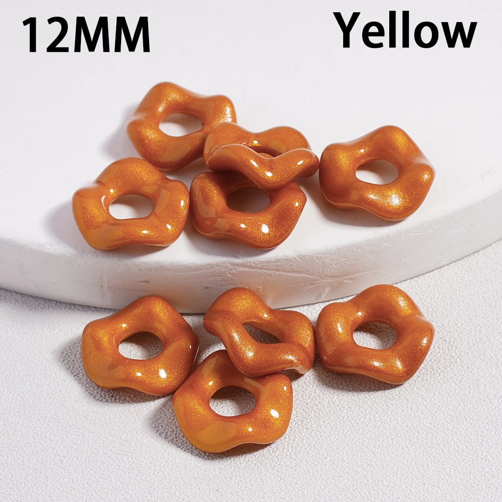 Acrylic Spacer Beads Wavy Shape, Dark Color Series, 12MM (Single Color is available for 500pcs(Whole Bag) Only)