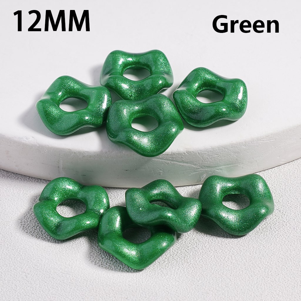 Acrylic Spacer Beads Wavy Shape, Dark Color Series, 12MM (Single Color is available for 500pcs(Whole Bag) Only)
