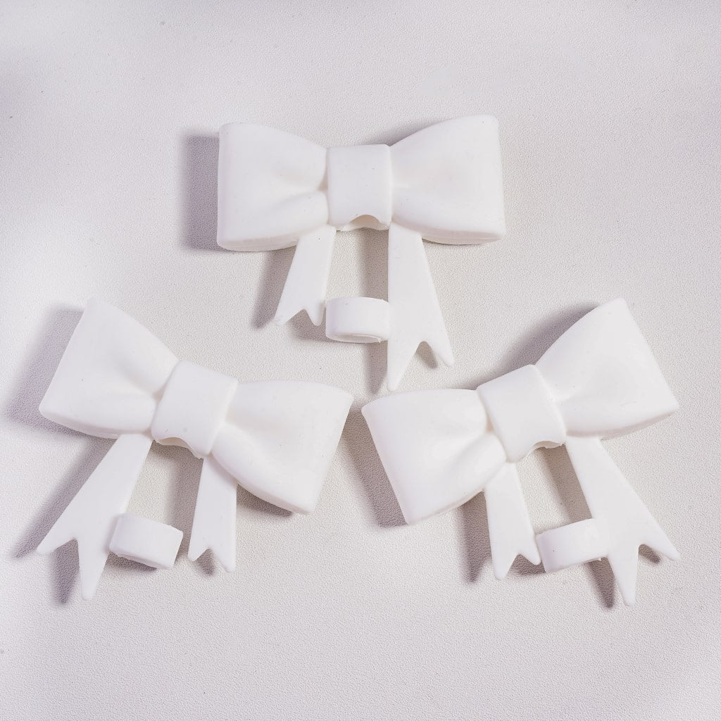 Food Grade Cup Tumbler Silicone Straw Topper Cute Bowknot in Solid Color