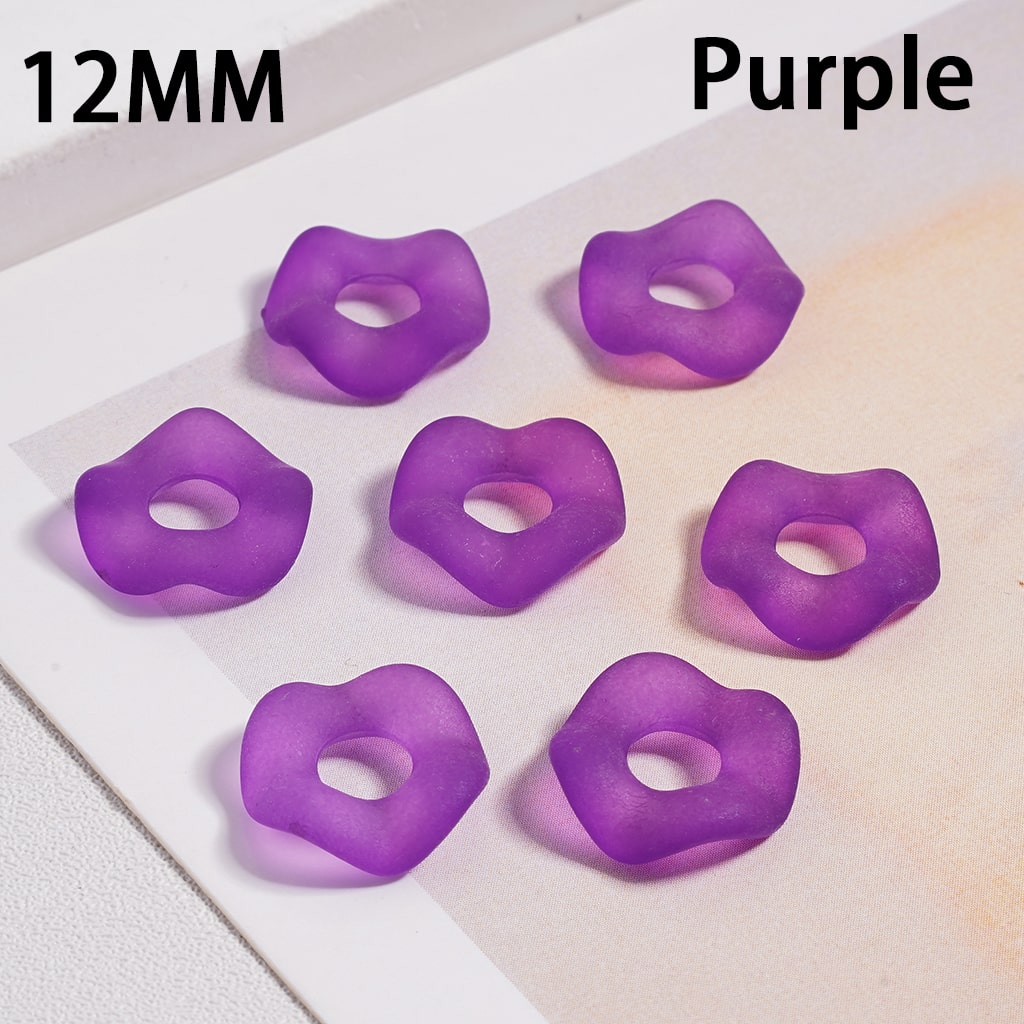 Acrylic Spacer Beads Frosted Matte Wavy Shape, Translucent Color, 12MM  (Single Color is available for 500pcs(Whole Bag) Only)