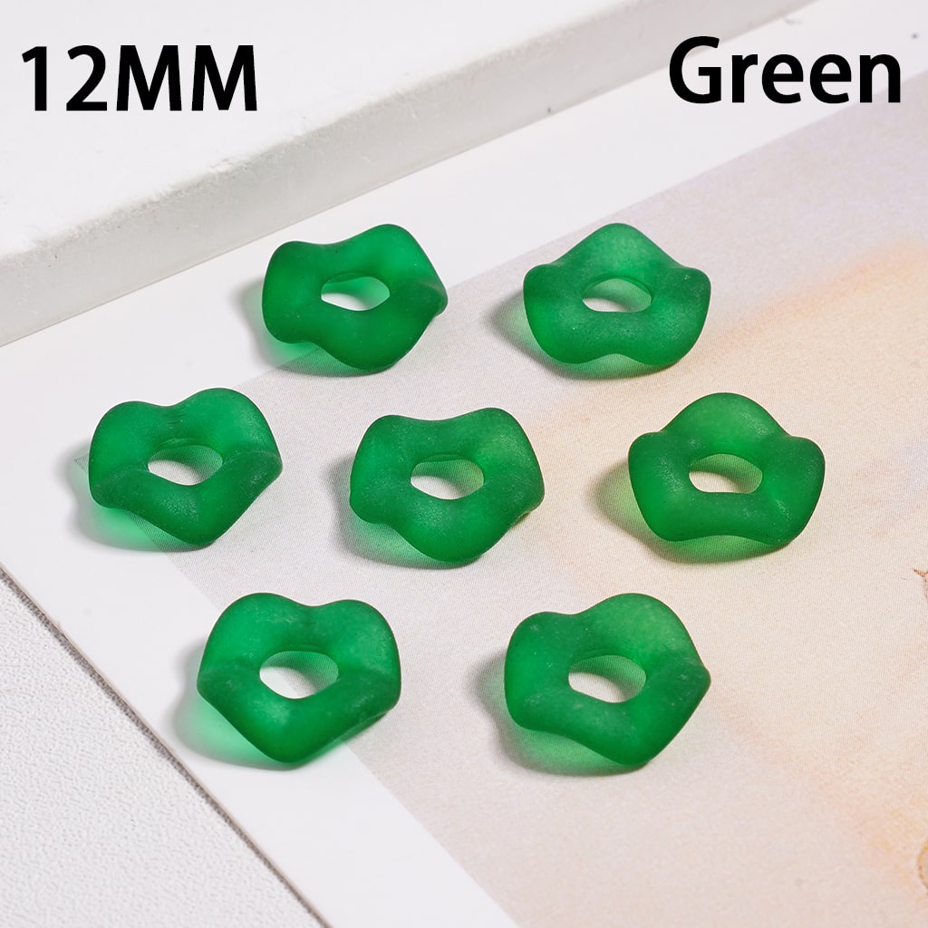 Acrylic Spacer Beads Frosted Matte Wavy Shape, Translucent Color, 12MM  (Single Color is available for 500pcs(Whole Bag) Only)