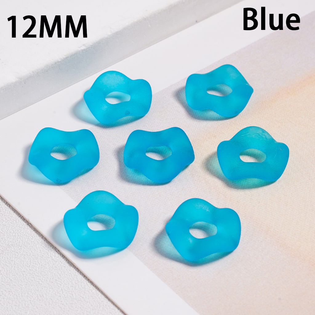 Acrylic Spacer Beads Frosted Matte Wavy Shape, Translucent Color, 12MM  (Single Color is available for 500pcs(Whole Bag) Only)