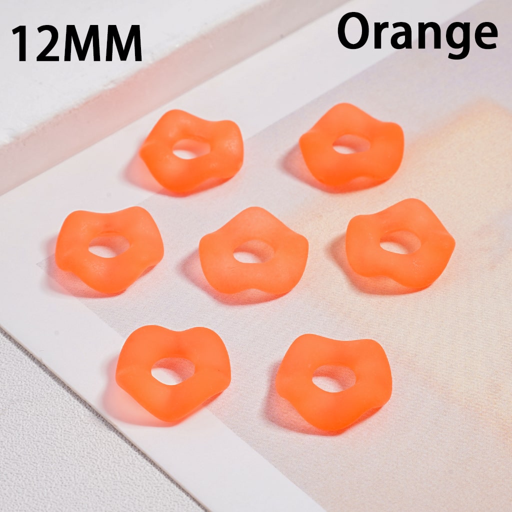 Acrylic Spacer Beads Frosted Matte Wavy Shape, Translucent Color, 12MM  (Single Color is available for 500pcs(Whole Bag) Only)