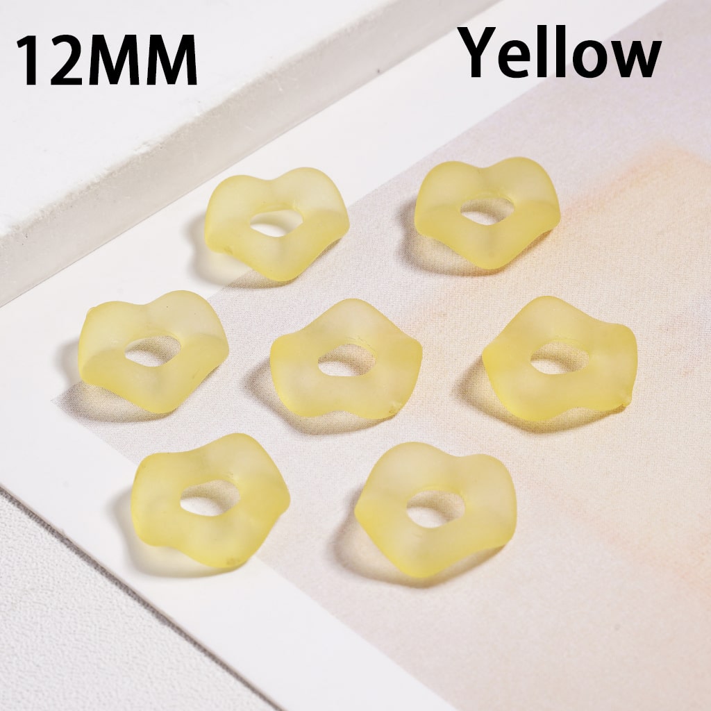 Acrylic Spacer Beads Frosted Matte Wavy Shape, Translucent Color, 12MM  (Single Color is available for 500pcs(Whole Bag) Only)
