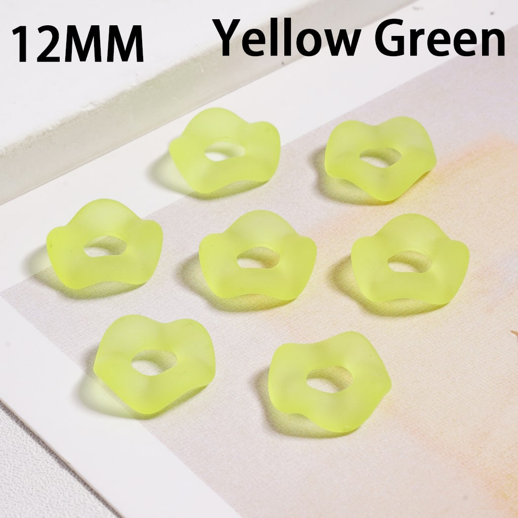 Acrylic Spacer Beads Frosted Matte Wavy Shape, Translucent Color, 12MM  (Single Color is available for 500pcs(Whole Bag) Only)