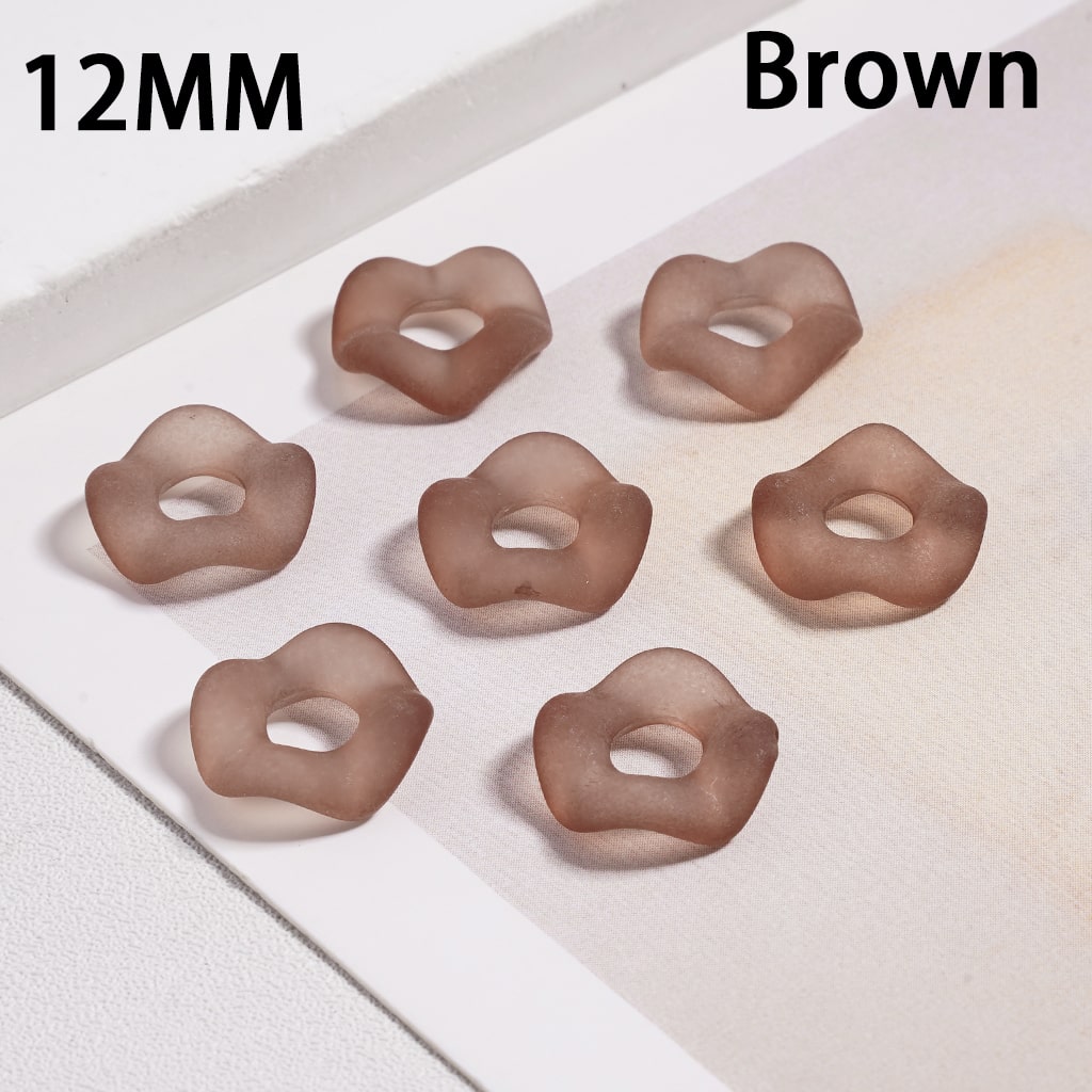 Acrylic Spacer Beads Frosted Matte Wavy Shape, Translucent Color, 12MM  (Single Color is available for 500pcs(Whole Bag) Only)