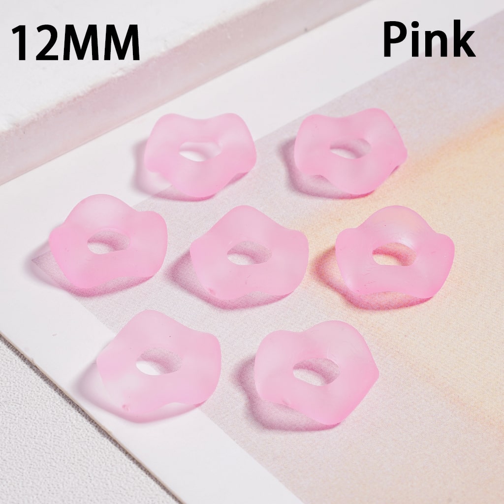 Acrylic Spacer Beads Frosted Matte Wavy Shape, Translucent Color, 12MM  (Single Color is available for 500pcs(Whole Bag) Only)