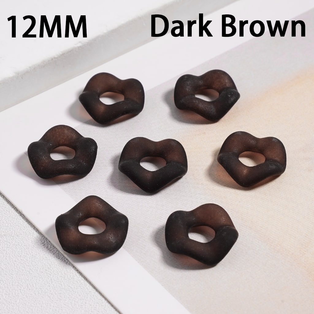 Acrylic Spacer Beads Frosted Matte Wavy Shape, Translucent Color, 12MM  (Single Color is available for 500pcs(Whole Bag) Only)