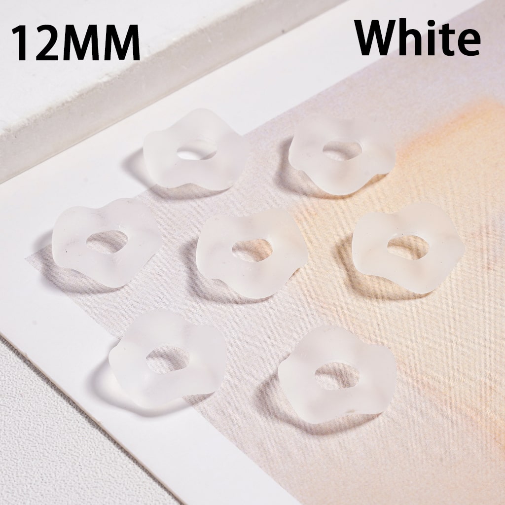 Acrylic Spacer Beads Frosted Matte Wavy Shape, Translucent Color, 12MM  (Single Color is available for 500pcs(Whole Bag) Only)