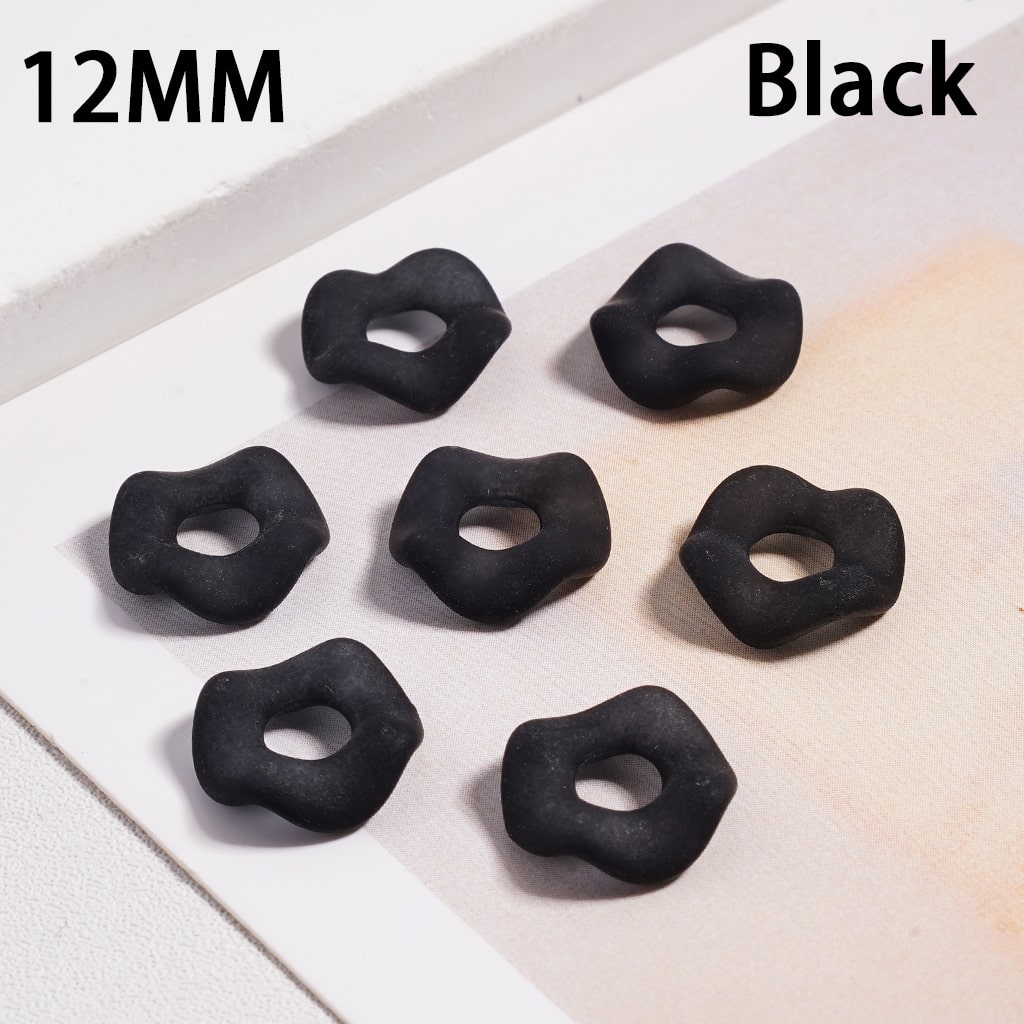 Acrylic Spacer Beads Frosted Matte Wavy Shape, Translucent Color, 12MM  (Single Color is available for 500pcs(Whole Bag) Only)