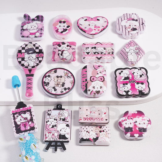Acrylic Beads Pendants Cute Kitty Bunny Mikk Series Mix
