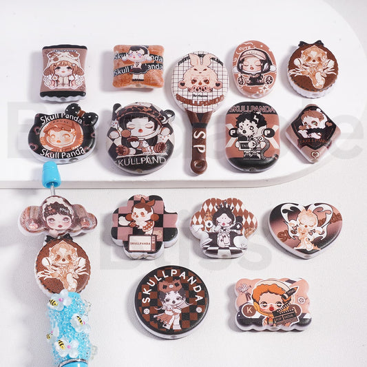 Acrylic Beads Pendants Cute Girl Skullpand Pop Mar Series Mix