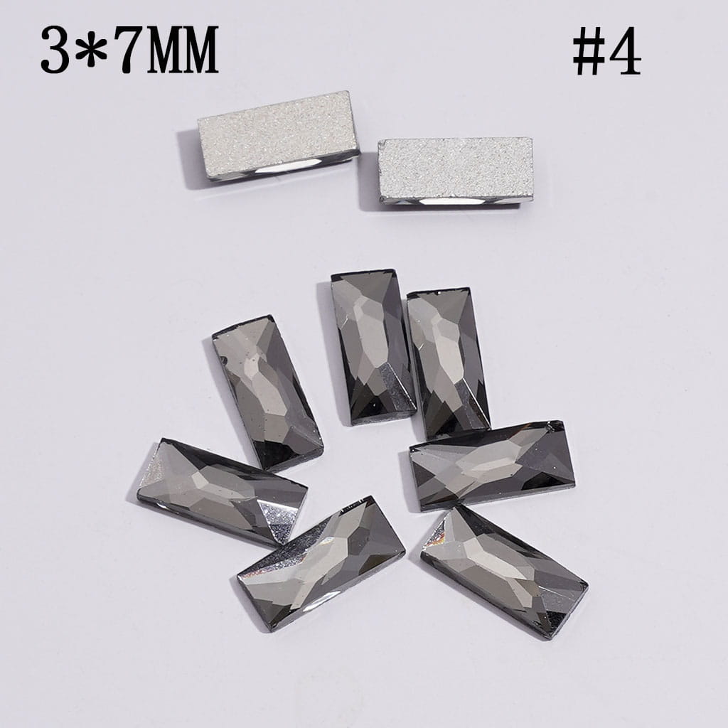 DIY Mini Rectangle Rhinestones Charms for Jewelry Accessories Rhinestones Adding, 3*7MM Multi-Color