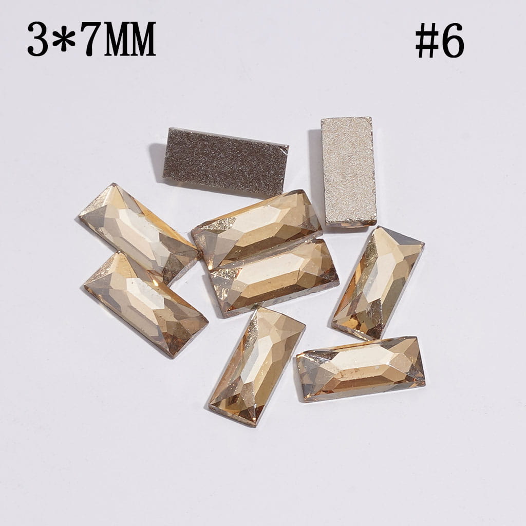 DIY Mini Rectangle Rhinestones Charms for Jewelry Accessories Rhinestones Adding, 3*7MM Multi-Color