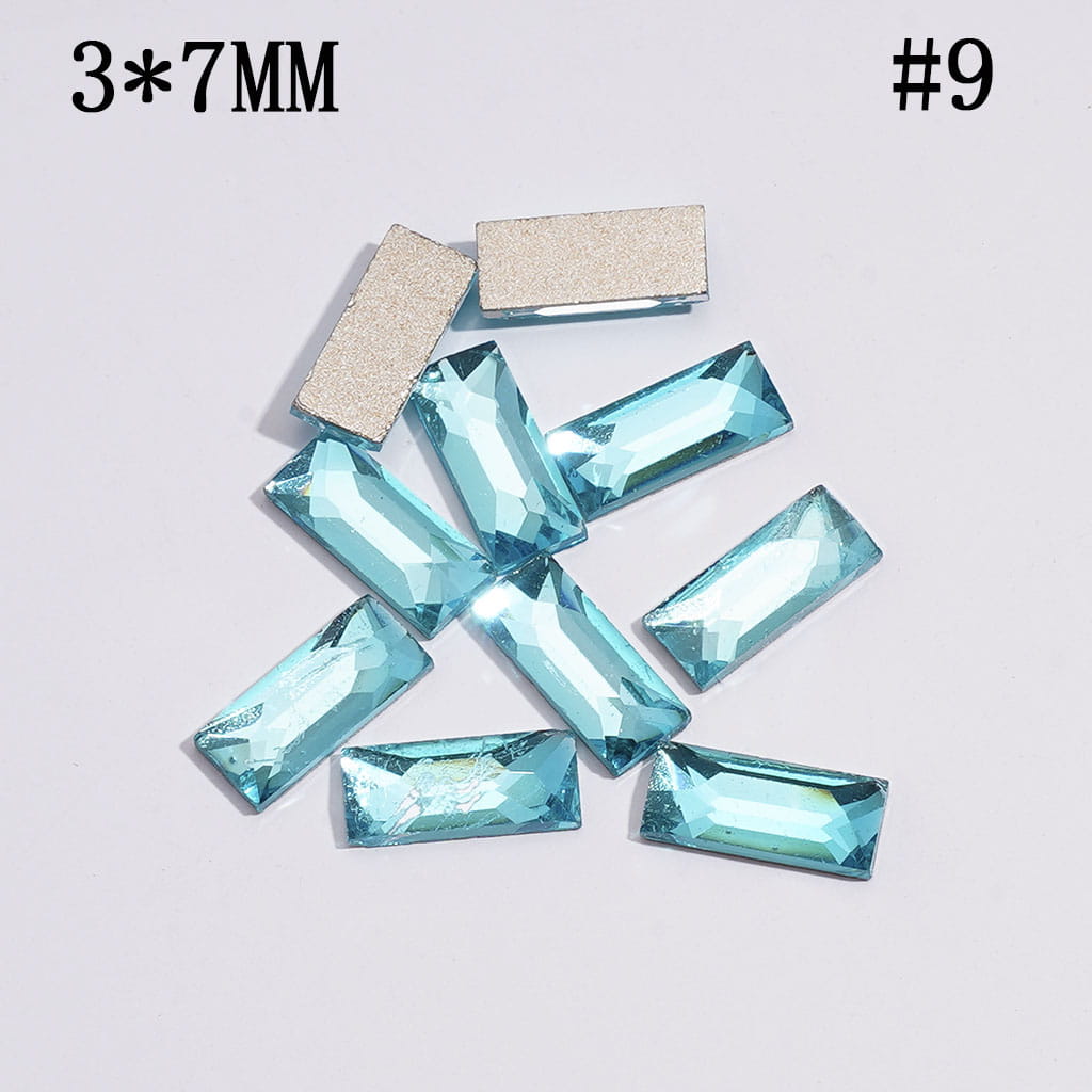 DIY Mini Rectangle Rhinestones Charms for Jewelry Accessories Rhinestones Adding, 3*7MM Multi-Color