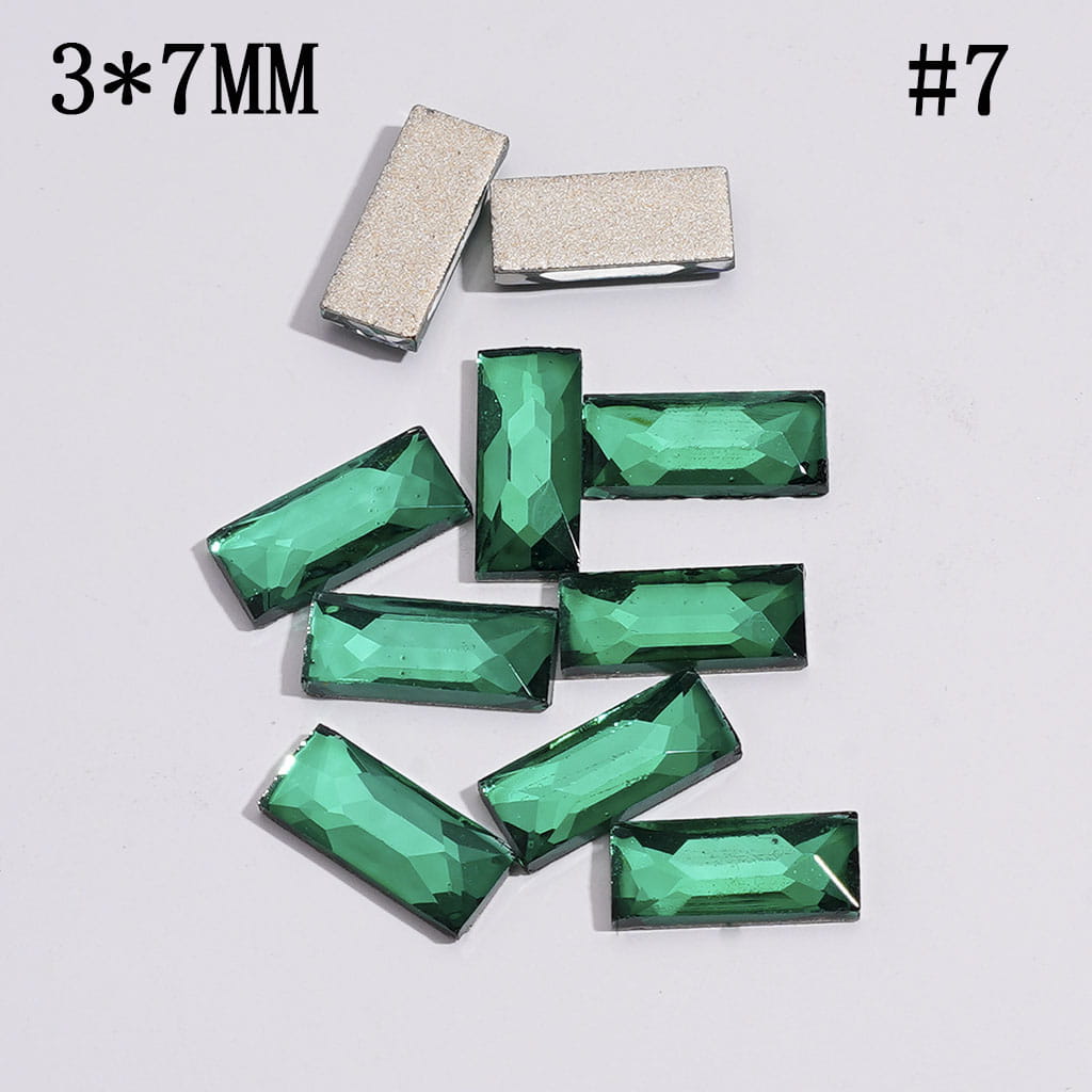DIY Mini Rectangle Rhinestones Charms for Jewelry Accessories Rhinestones Adding, 3*7MM Multi-Color