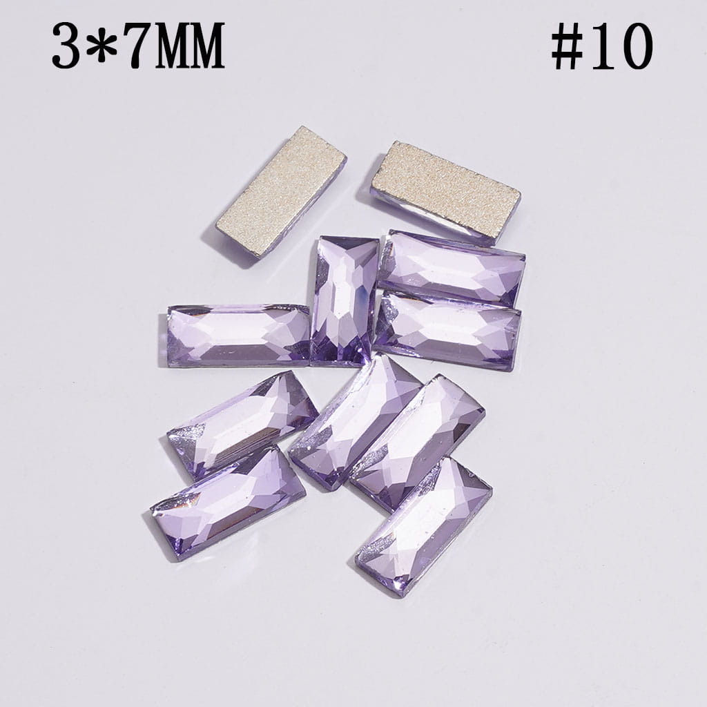 DIY Mini Rectangle Rhinestones Charms for Jewelry Accessories Rhinestones Adding, 3*7MM Multi-Color