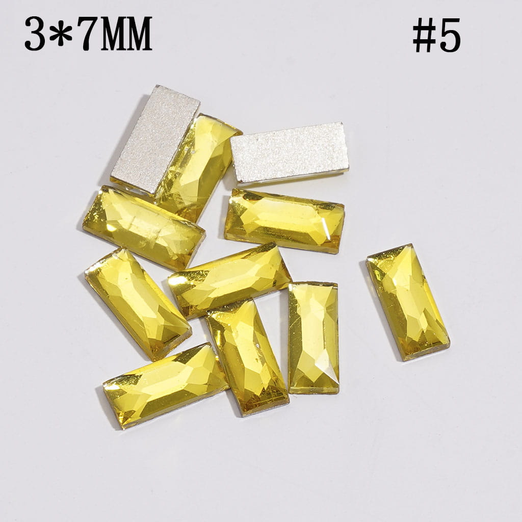 DIY Mini Rectangle Rhinestones Charms for Jewelry Accessories Rhinestones Adding, 3*7MM Multi-Color
