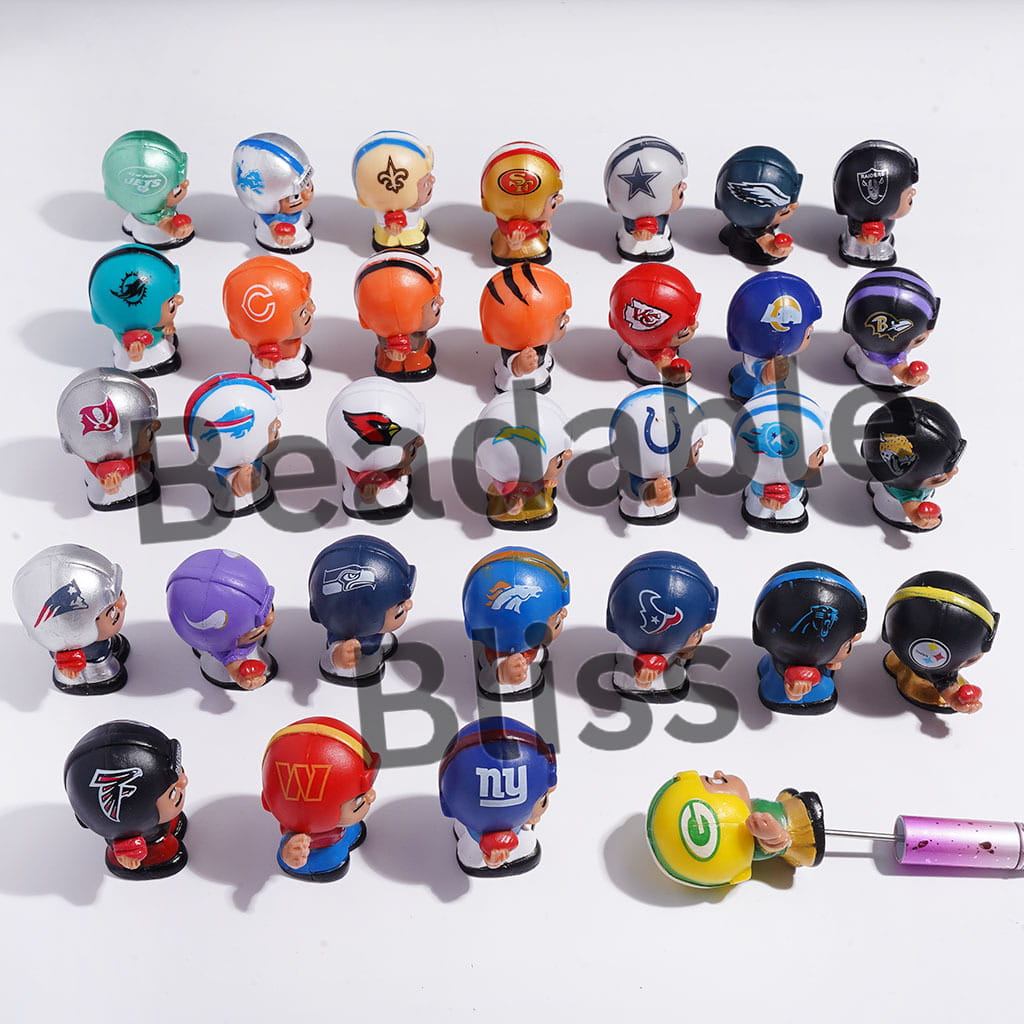 Acrylic Mini American Football Player Figurine for Pen Topper or Beads, Random Mix (Please Read Description)