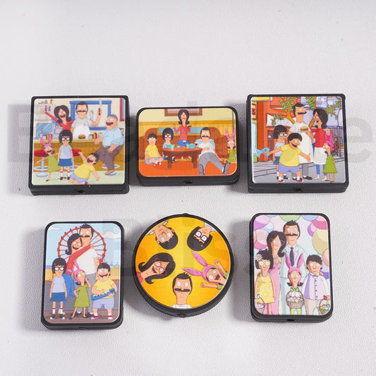 Silicone Focal Beads Cute Bob's Burge Series Mix