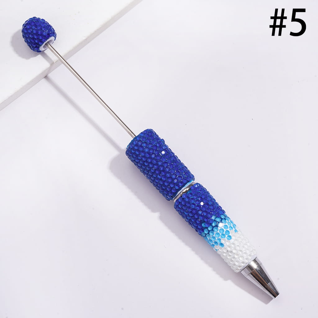 Beadable Clay Pens with Bling Bling Fluorescent Colors Rhinestones Covered the Entire Pens, Three Layer Rhinestones