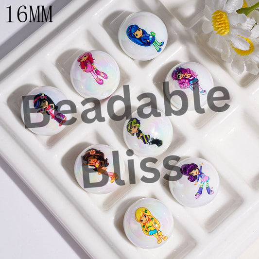 UV-Coated Acrylic Beads for Bracelets Berry Girl Series, 16MM Random Mix
