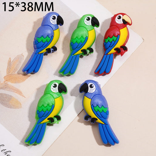 Silicone Focal Beads 3D Vivid Parrot Theme, Multi- Color