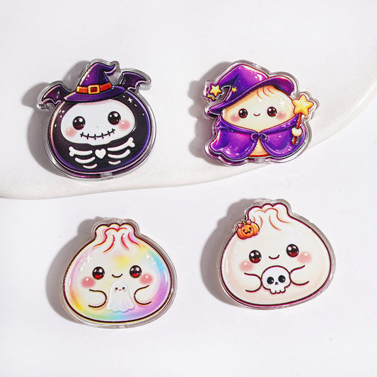 Halloween Cute Dumpling Series Acrylic Beads, Random Mix