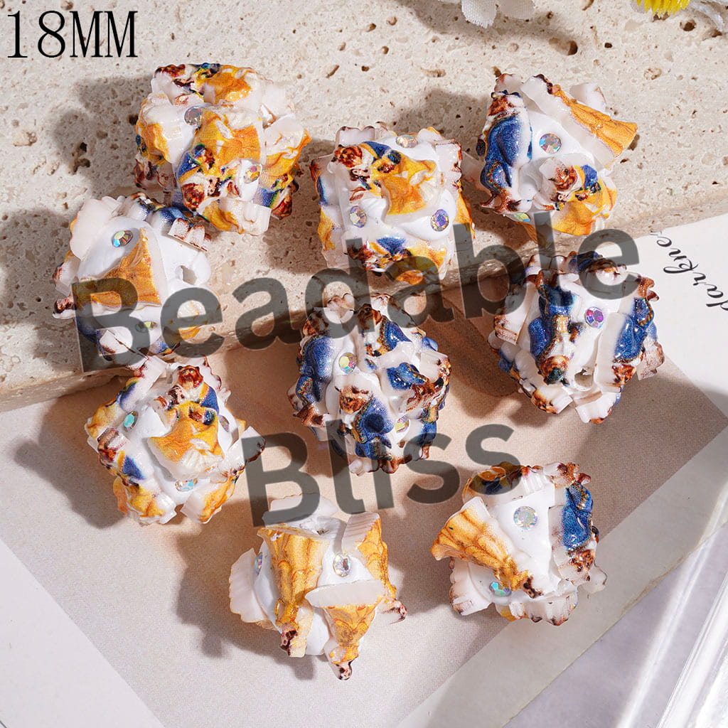 Clay Beads with Classic Beautiful Princess and Wild Beast Character, AB Rhinestones, 18MM Random Mix