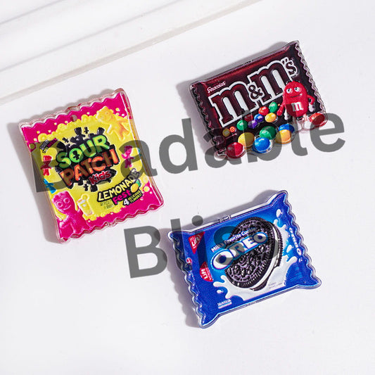 Delicious Snack Candy Theme Acrylic Beads, Semi-Clear, Random Mix