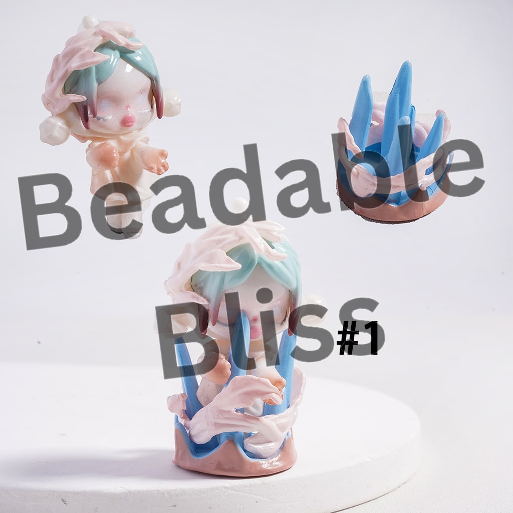 DIY Acrylic Figures Baby Girls Character with Her Eyes Closed and Beautiful Base, Jewelry Accessories (No Hole)