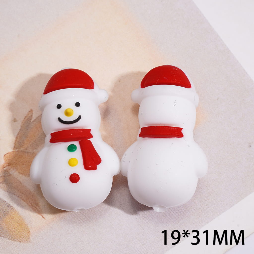Silicone Focal Beads 3D Happy Christmas Series