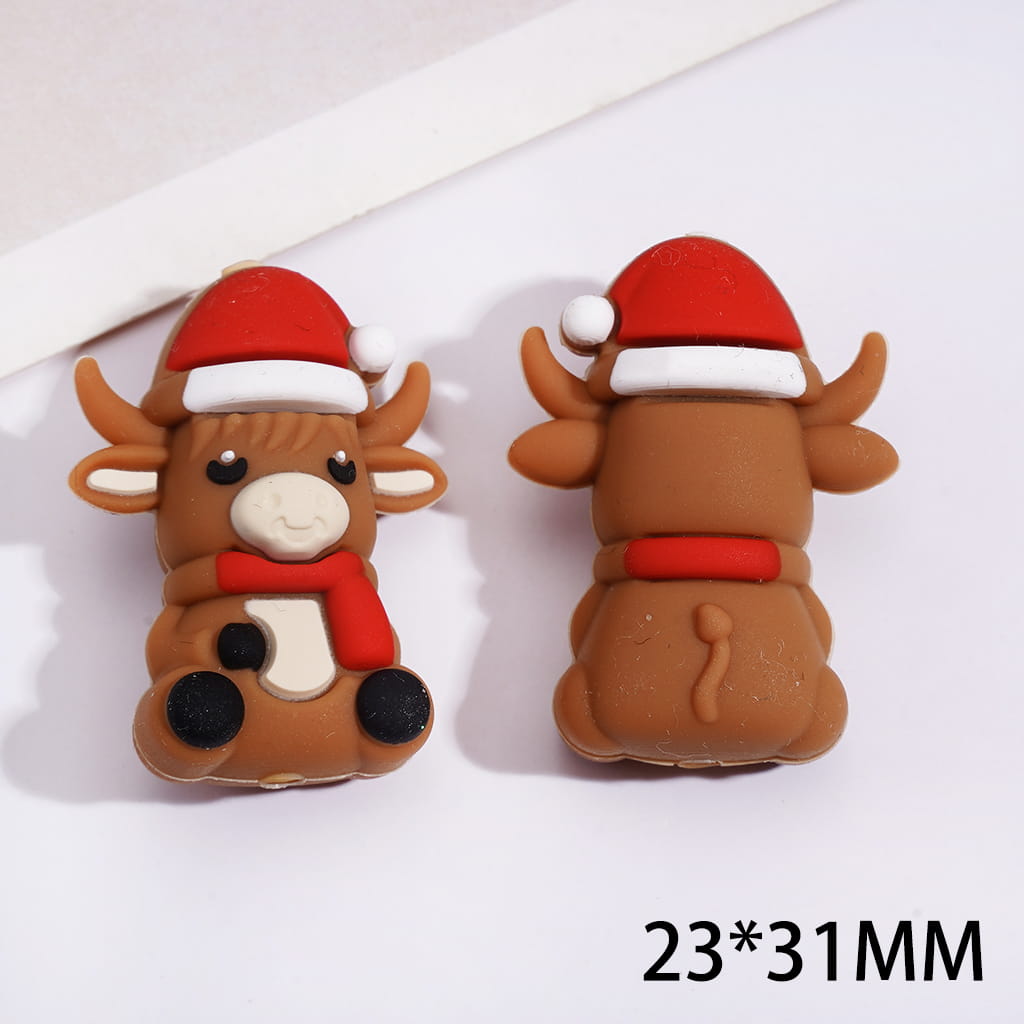Silicone Focal Beads 3D Happy Christmas Series