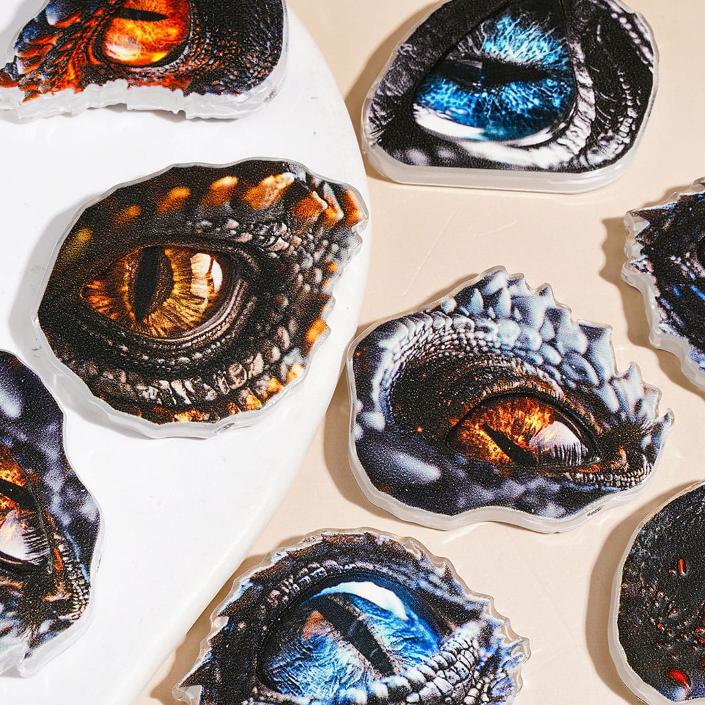 Fierce Dragon Eye Series Acrylic Beads, Random Mix