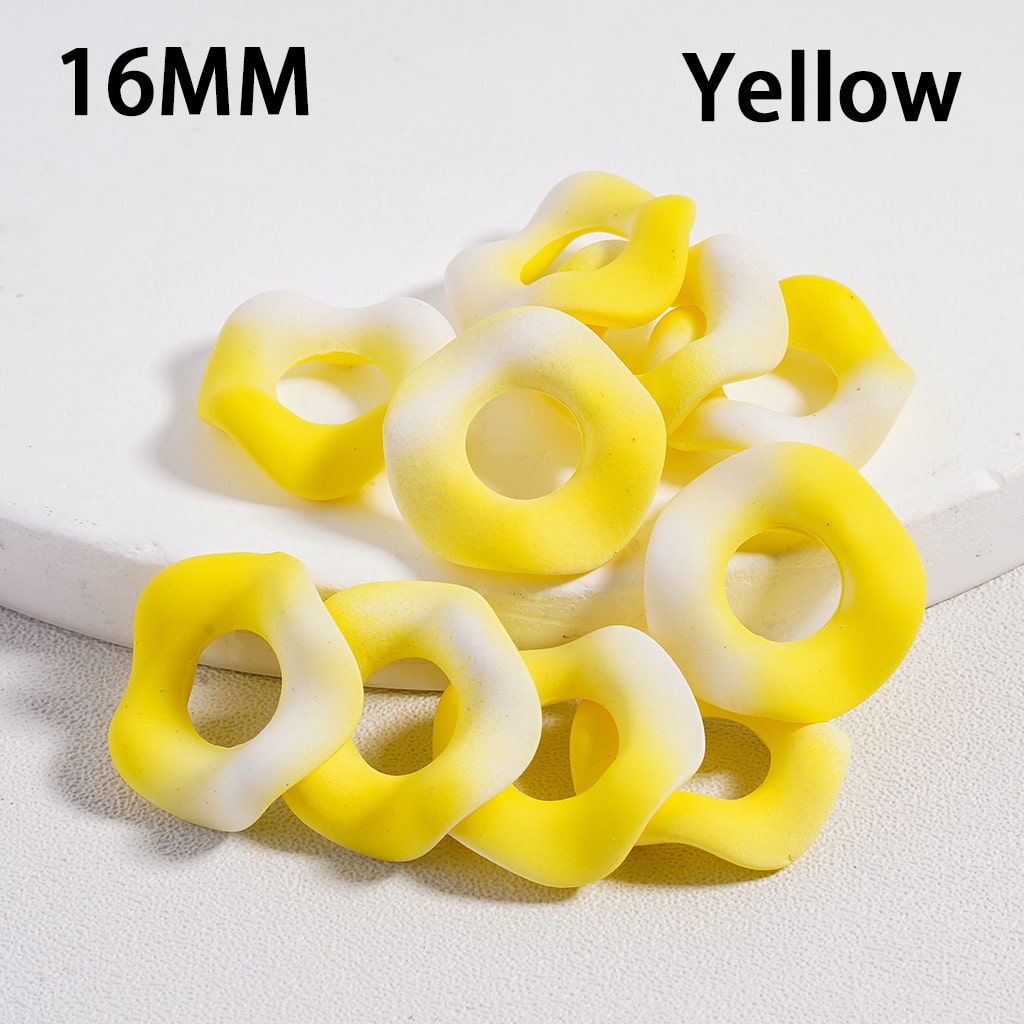 Acrylic Spacer Beads Frosted Matte Wavy Shape, Ombre Color, 16MM