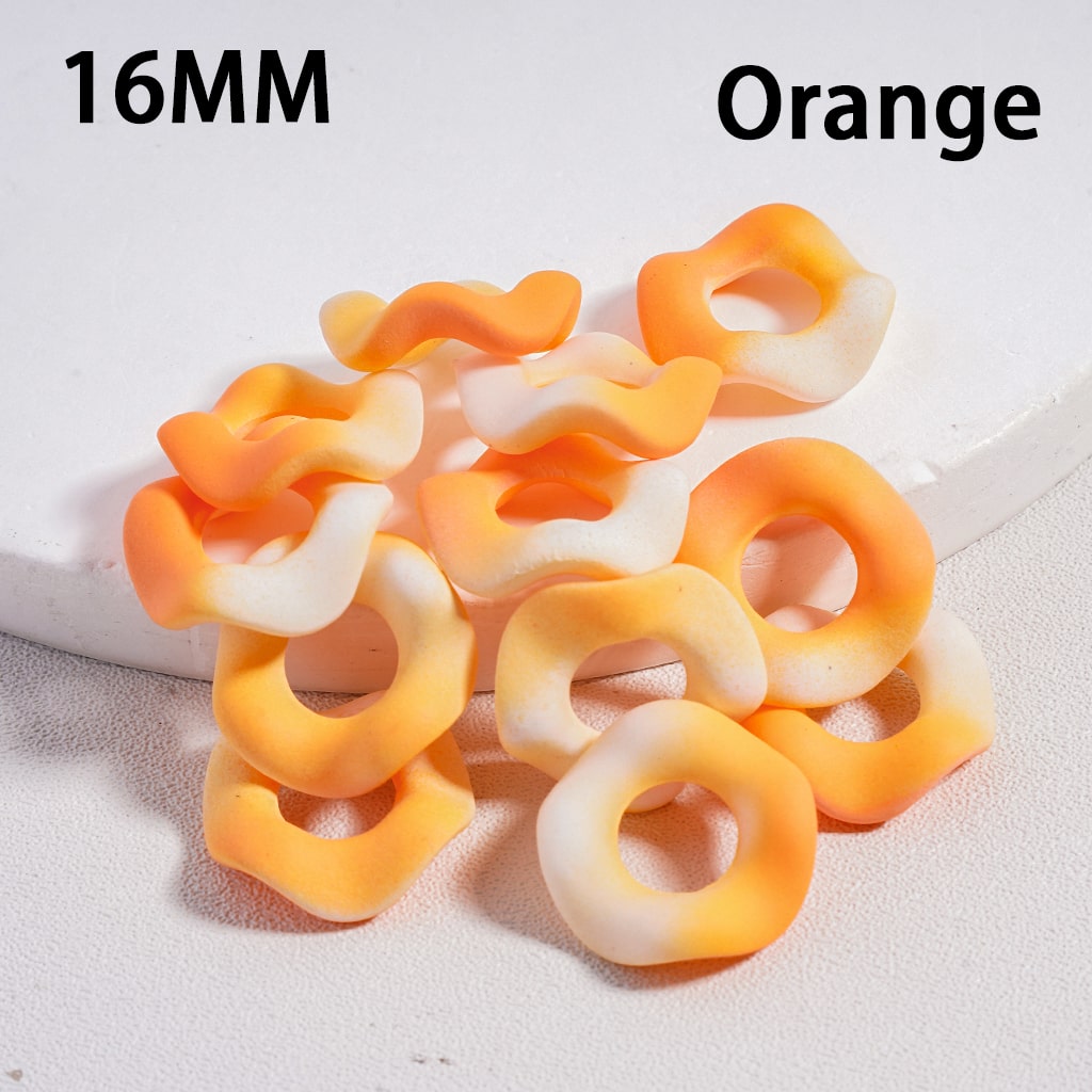 Acrylic Spacer Beads Frosted Matte Wavy Shape, Ombre Color, 16MM