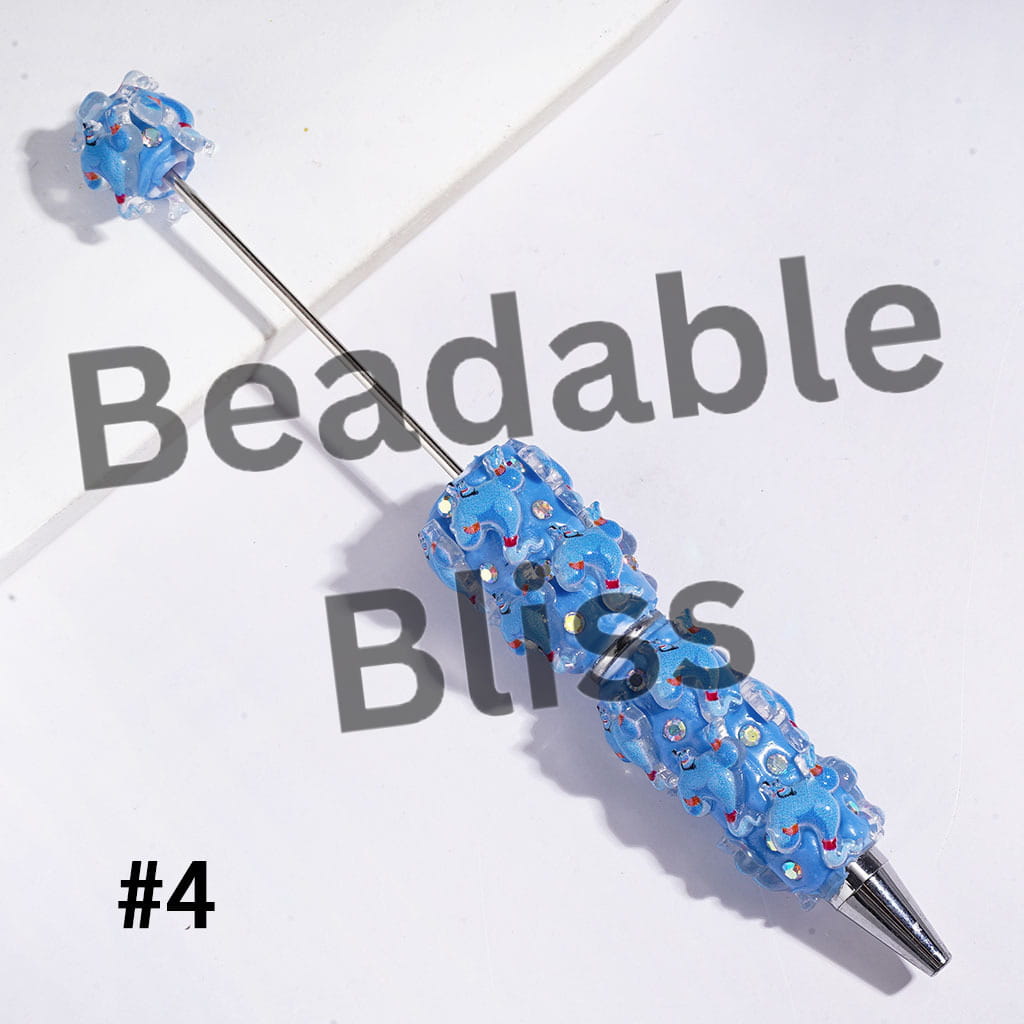 Beadable Clay Pens with Fairy Tale Cartoon Character Princess Monkey Magic Lamp, AB Rhinestones