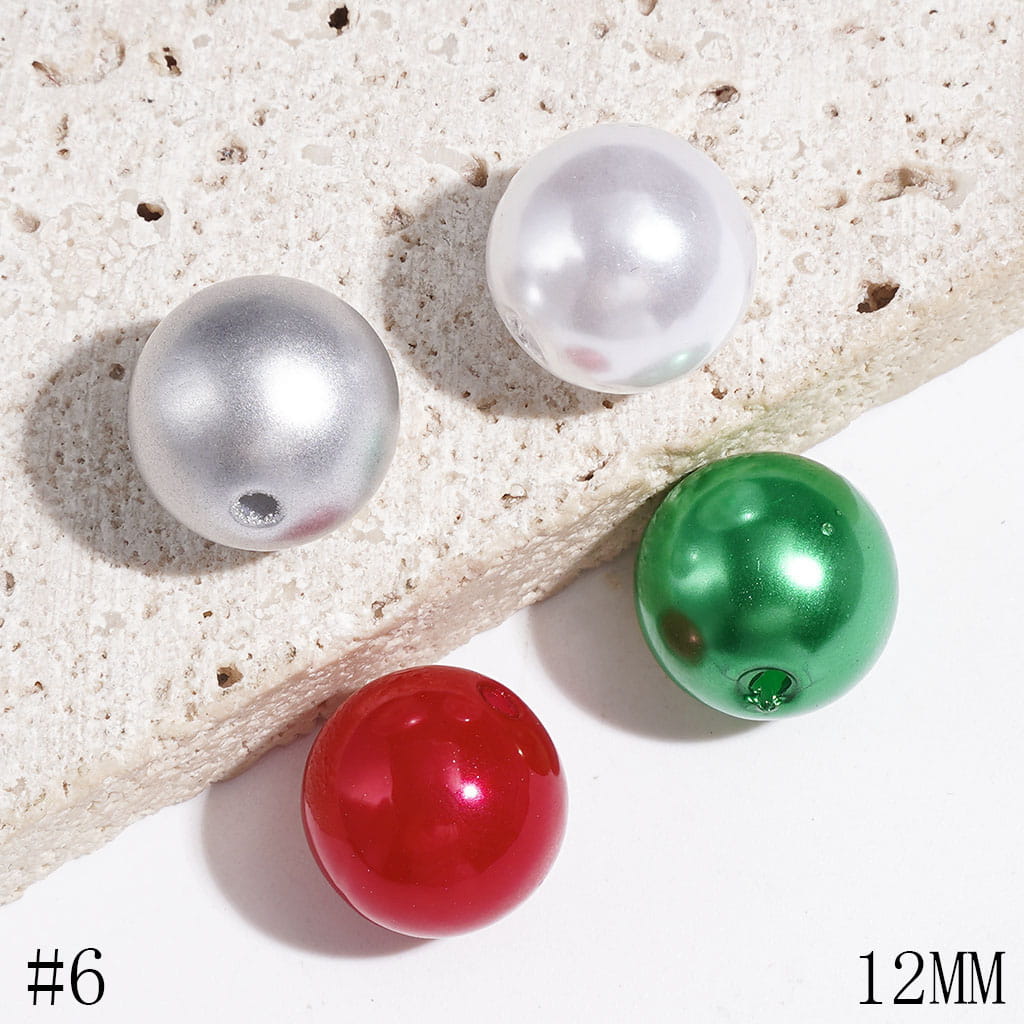 12MM - Acrylic Beads for DIY Bracelets & Waist Chains & Necklaces, Round Beads in Pearlized Style, Various Colors Series