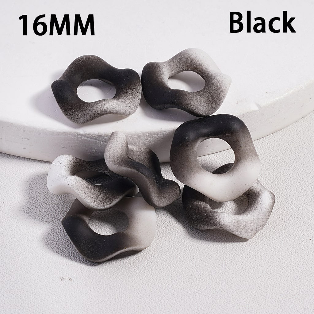 Acrylic Spacer Beads Frosted Matte Wavy Shape, Ombre Color, 16MM