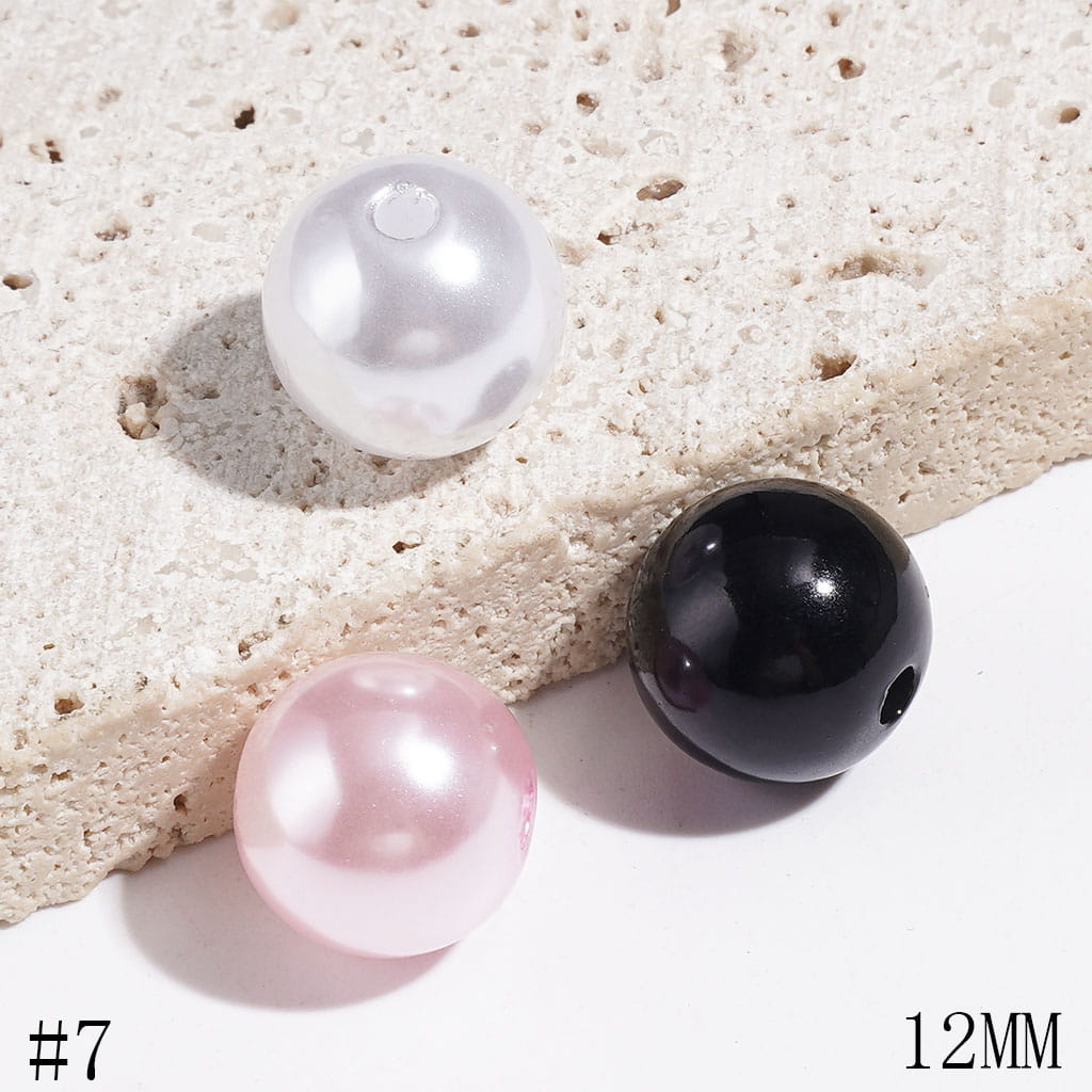 12MM - Acrylic Beads for DIY Bracelets & Waist Chains & Necklaces, Round Beads in Pearlized Style, Various Colors Series