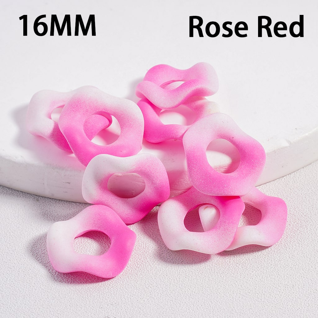 Acrylic Spacer Beads Frosted Matte Wavy Shape, Ombre Color, 16MM