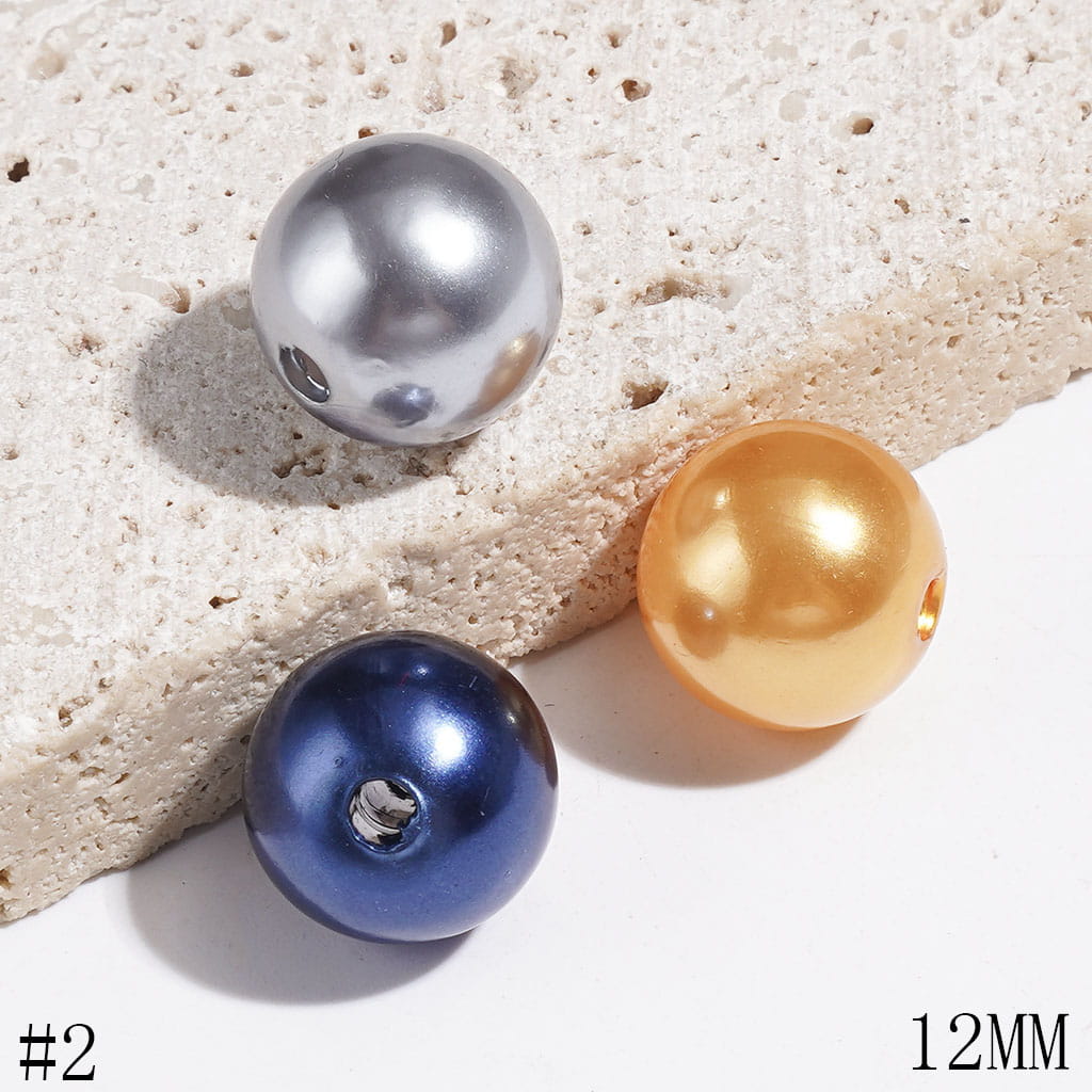 12MM - Acrylic Beads for DIY Bracelets & Waist Chains & Necklaces, Round Beads in Pearlized Style, Various Colors Series