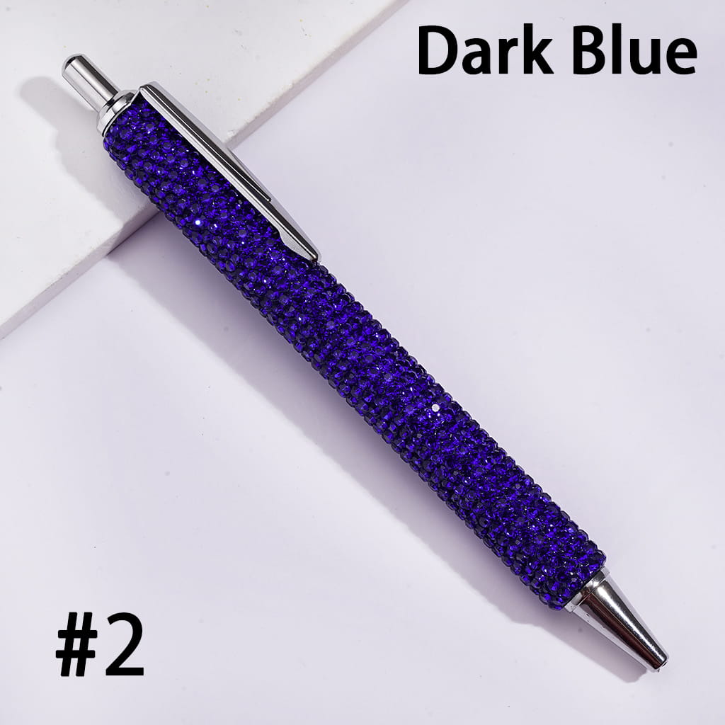 Metal Ballpoint Clay Pens for Office & Gifts, with Sparkling Rhinestones Covered the Entire Pens, Multi-Color