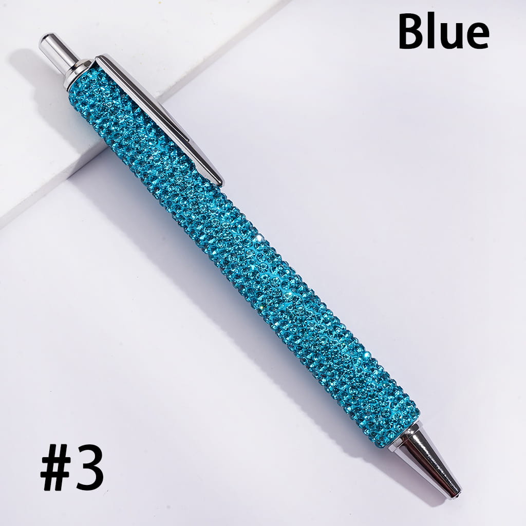 Metal Ballpoint Clay Pens for Office & Gifts, with Sparkling Rhinestones Covered the Entire Pens, Multi-Color