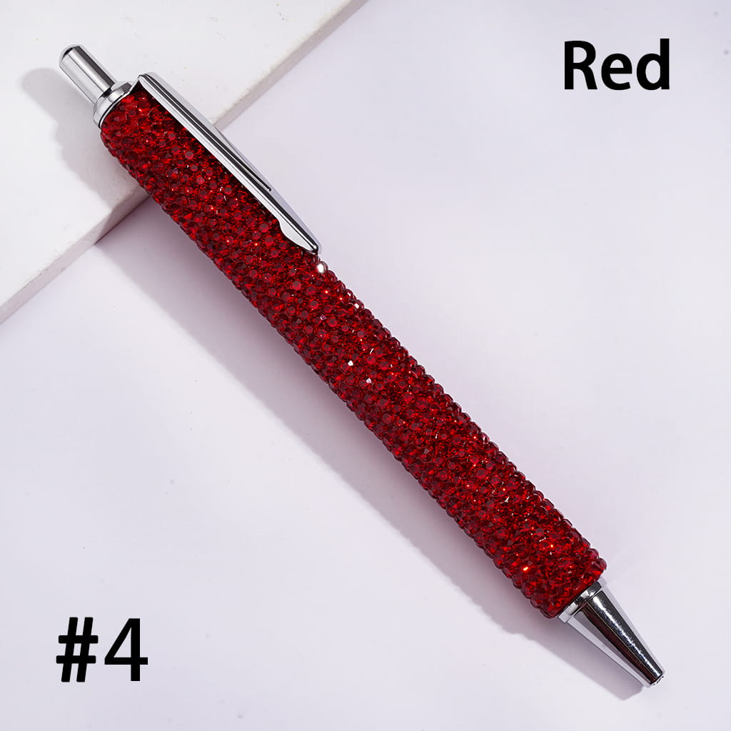 Metal Ballpoint Clay Pens for Office & Gifts, with Sparkling Rhinestones Covered the Entire Pens, Multi-Color