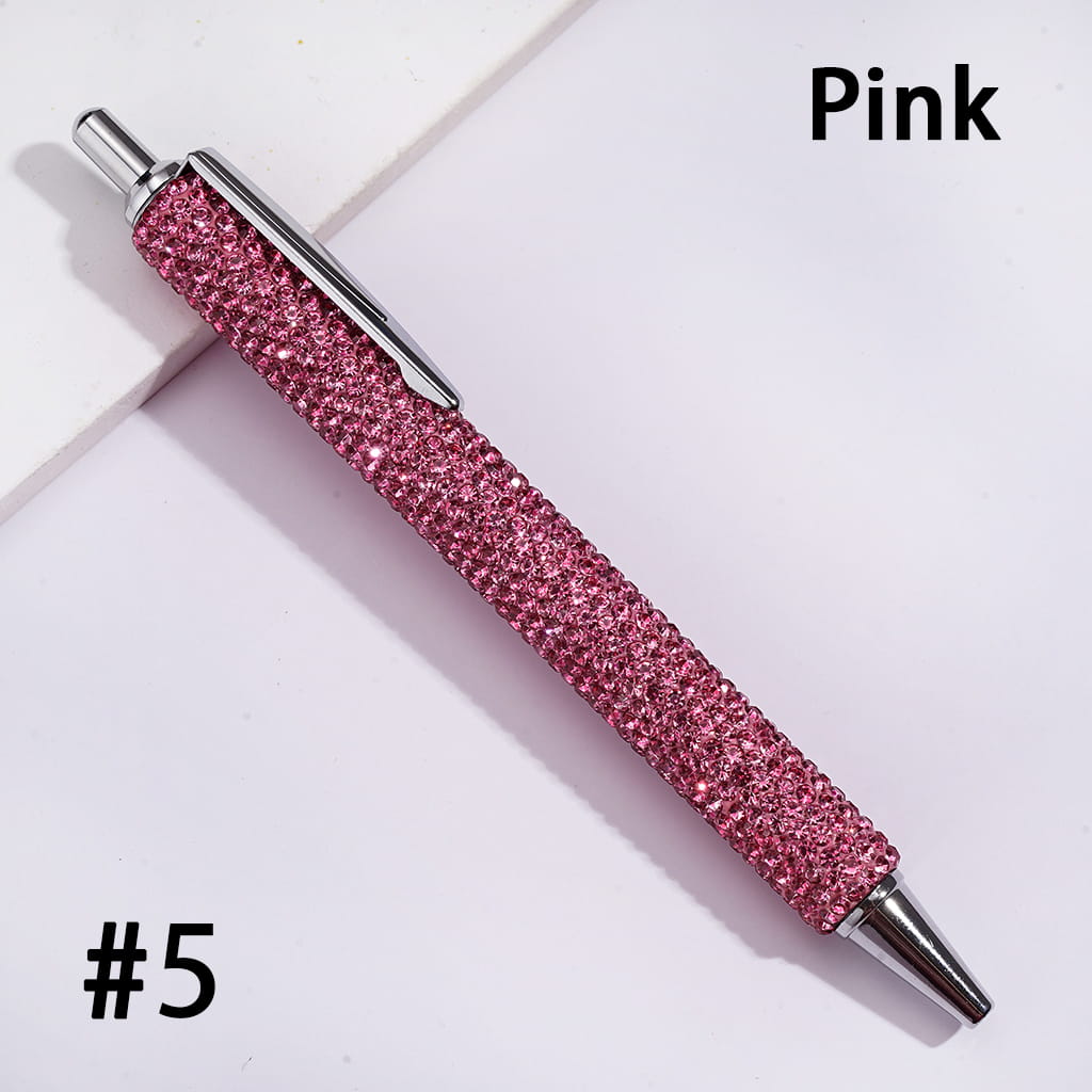 Metal Ballpoint Clay Pens for Office & Gifts, with Sparkling Rhinestones Covered the Entire Pens, Multi-Color