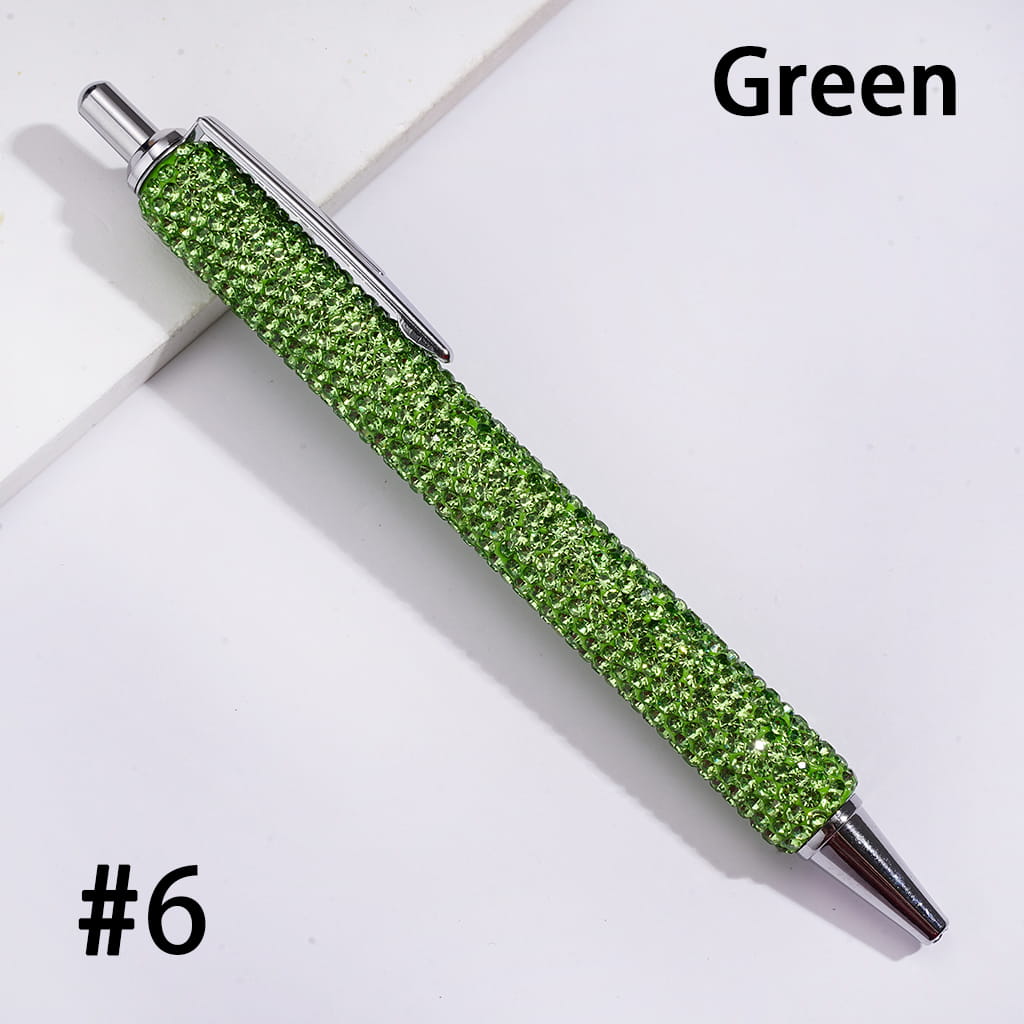 Metal Ballpoint Clay Pens for Office & Gifts, with Sparkling Rhinestones Covered the Entire Pens, Multi-Color
